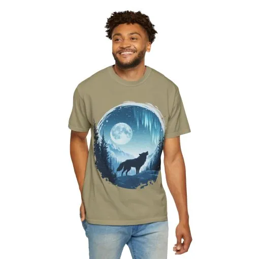 Mystical Wolf Moon T-shirt - Unisex Garment-Dyed Tee for Nature Lovers - Image 8