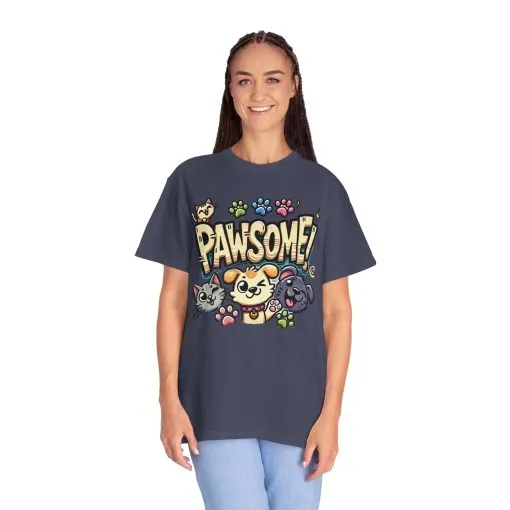 Pawsome Garment-Dyed T-Shirt for Animal Lovers - Image 56
