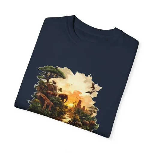 Adventure-Inspired Unisex Garment-Dyed T-Shirt with Nature Scene - Image 30