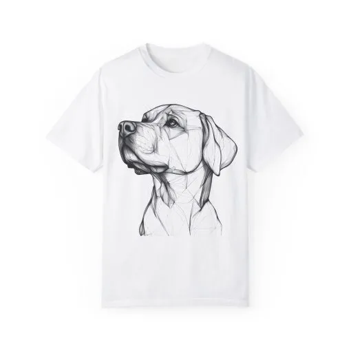 Stylish Dog Portrait Unisex Garment-Dyed T-Shirt