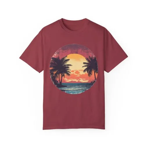 Unisex Garment-Dyed T-shirt | Sunset Beach Vibes Tee - Image 29