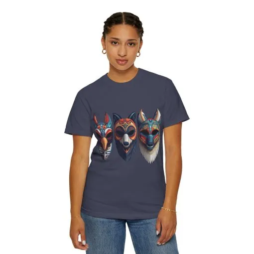 Tribal Mask Unisex Garment-Dyed T-Shirt | Artistic & Colorful Graphic Tee - Image 32