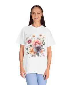 Floral Garden Unisex Garment-Dyed T-Shirt | Soft and Stylish Tee for Spring and Summer Occasions