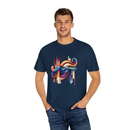 Colorful Abstract Art Unisex Garment-Dyed T-Shirt | Trendy Graphic Tee for Art Lovers - Image 23