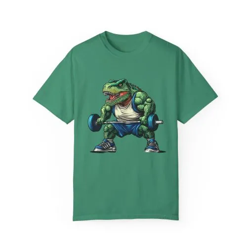 Gym Dinosaur Unisex Garment-Dyed T-Shirt - Fitness Tee for Workout Enthusiasts - Image 18