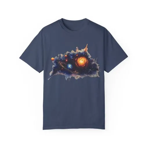 Cosmic Adventure Unisex Garment-Dyed T-Shirt - Space-Themed Graphic Tee - Image 21