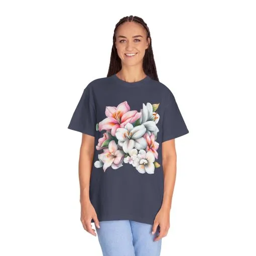 Floral Elegance Unisex Garment-Dyed T-Shirt - Perfect for Spring Celebrations - Image 40