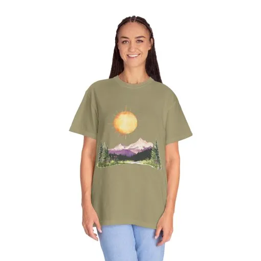 Sunrise Mountain Unisex T-shirt - Nature Lovers Tee - Image 12