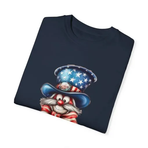 Patriotic Cat Unisex Garment-Dyed T-Shirt – Festive 4th of July Vibe - Image 14