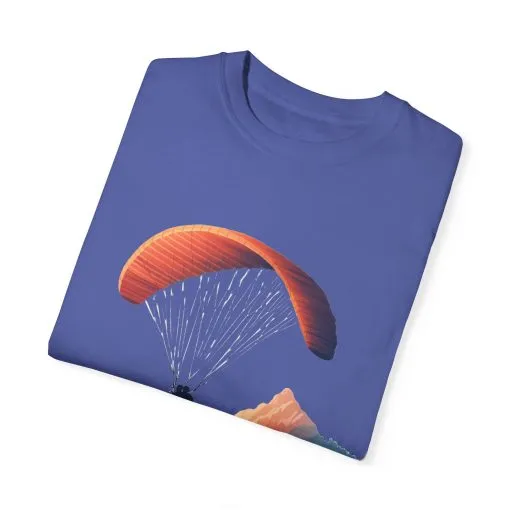 Adventure Awaits Unisex Garment-Dyed T-shirt - Paragliding and Mountain Design - Image 22