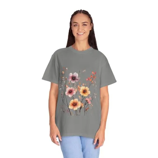 Floral Garden Unisex Garment-Dyed T-Shirt - Perfect for Spring and Casual Wear - Image 31