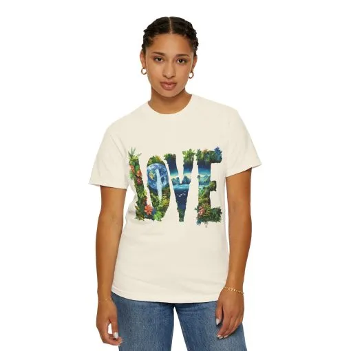 Garment-Dyed Love T-Shirt | Nature-Inspired Unisex Tee - Image 8
