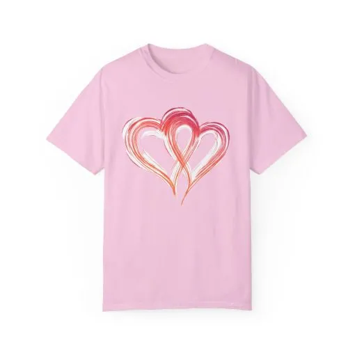 Love Hearts Unisex Garment-Dyed T-Shirt - Perfect for Valentine's Day & Casual Wear - Image 2