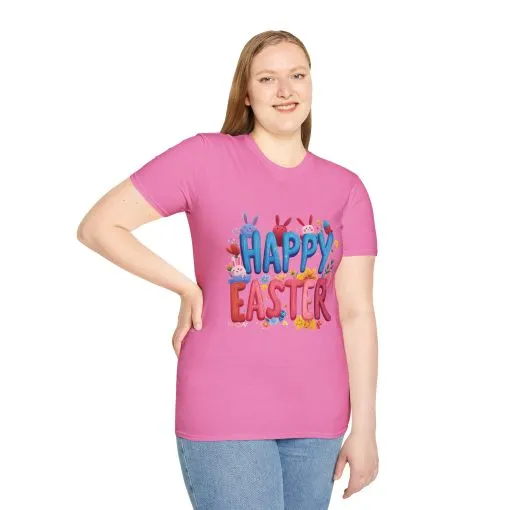 Easter Joy Unisex Softstyle T-Shirt - Spring Floral Design - Image 49