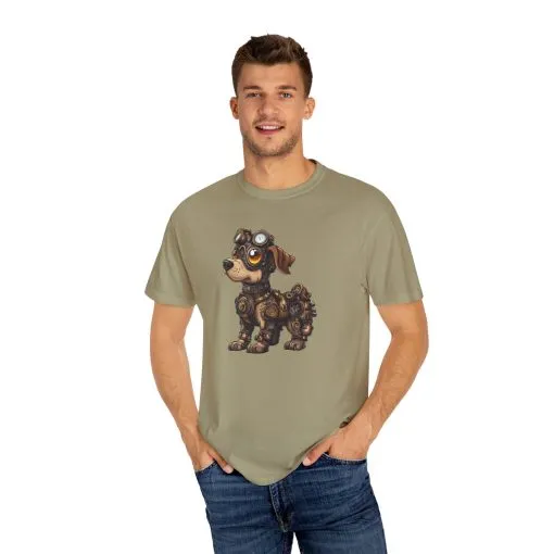 Steampunk Dog Unisex Garment-Dyed T-Shirt - Image 15