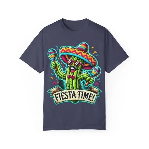 Fiesta Time Cactus T-Shirt - Unisex Garment-Dyed Tee for Celebration Lovers - Image 25