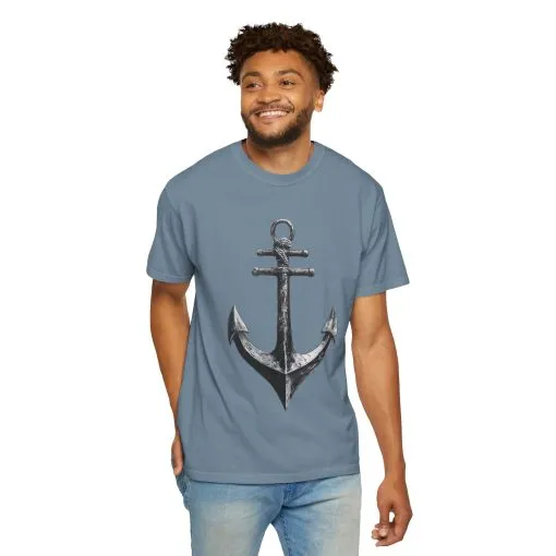 Nautical Anchor Unisex Garment-Dyed T-shirt | Casual Marine Style Wear - Image 36