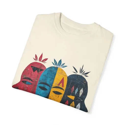 Vibrant Faces Unisex Garment-Dyed T-Shirt - Artistic Expression for Everyday Wear - Image 6