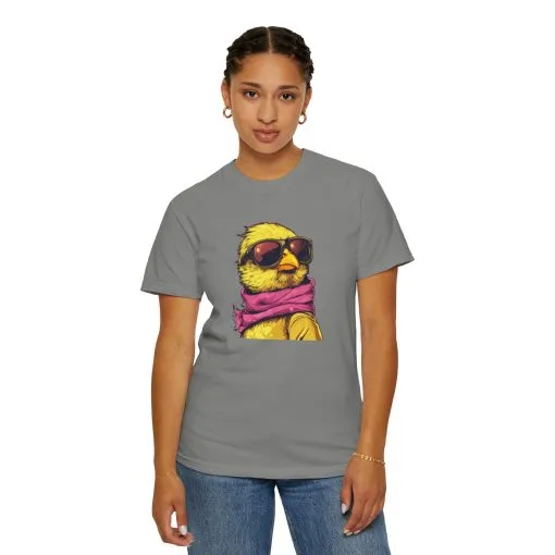Cool Chick Unisex Garment-Dyed T-Shirt - Fun Bird Design - Image 36