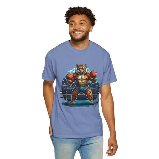 Boxing Tiger Unisex Garment-Dyed T-shirt | Sporty, Bold Graphic Tee for Animal Lovers - Image 24