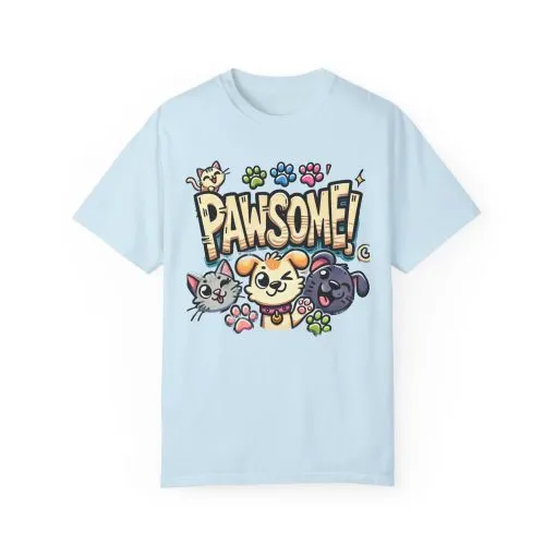 Pawsome Garment-Dyed T-Shirt for Animal Lovers - Image 41