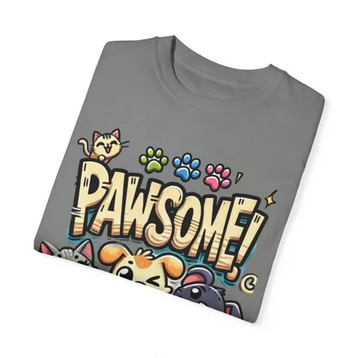 Pawsome Garment-Dyed T-Shirt for Animal Lovers - Image 30