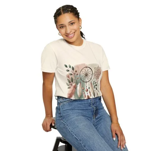 Dreamcatcher Boho T-Shirt | Unisex Garment-Dyed Tee for Spiritual Vibes - Image 4