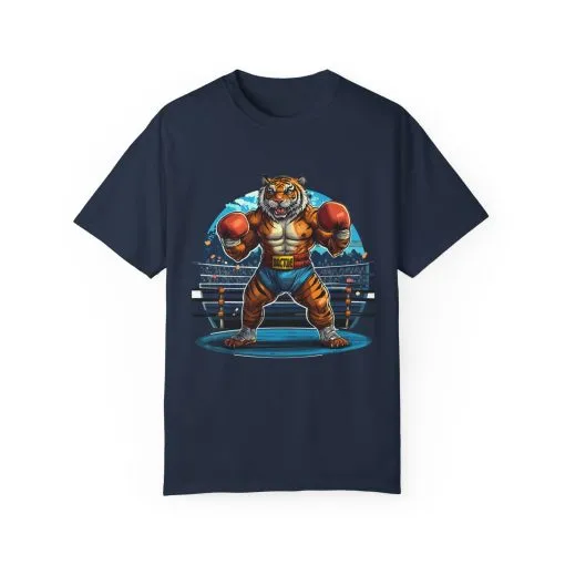 Boxing Tiger Unisex Garment-Dyed T-shirt | Sporty, Bold Graphic Tee for Animal Lovers - Image 45