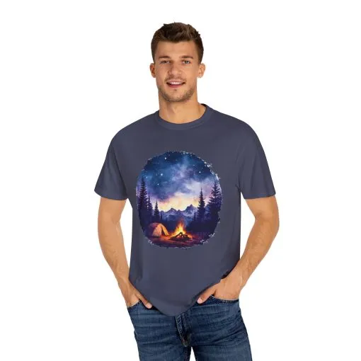 Campfire Night Sky Unisex Garment-Dyed T-Shirt - Image 19