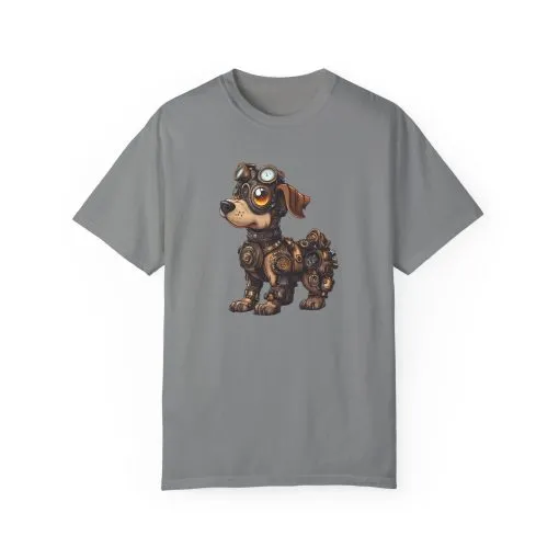 Steampunk Dog Unisex Garment-Dyed T-Shirt - Image 33