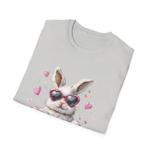 Cute Bunny Easter T-Shirt - Unisex Softstyle Tee with Colorful Egg Design - Image 13