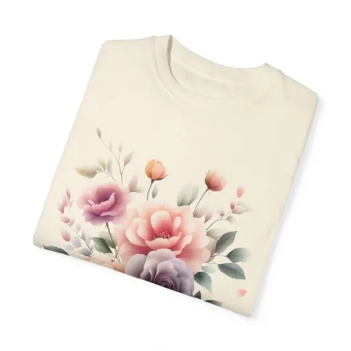 Floral Garden Unisex Garment-Dyed T-Shirt | Soft and Stylish Tee for Spring and Summer Occasions - Image 6