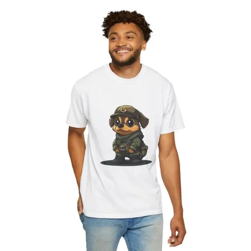 Cute Military Dog Graphic Unisex T-Shirt - Image 4