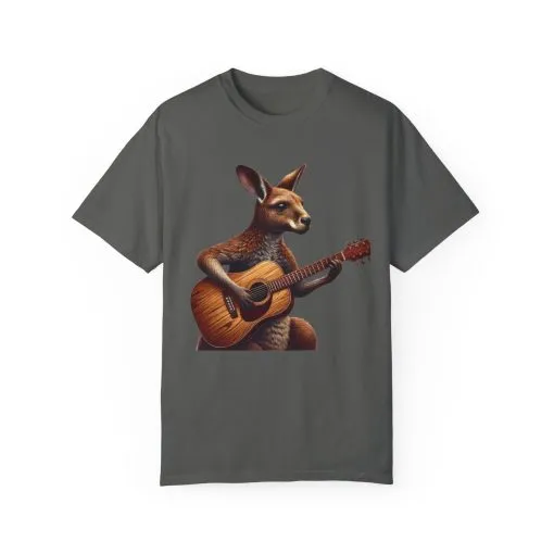 Cool Kangaroo Playing Guitar Unisex T-Shirt - Unique Gift for Music Lovers - Image 25