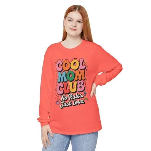 Cool Mom Club Long Sleeve T-Shirt, Funny Mom Tee, Gift for Moms, Mother's Day Gift, No Rules Just Love Quote Tee - Image 24