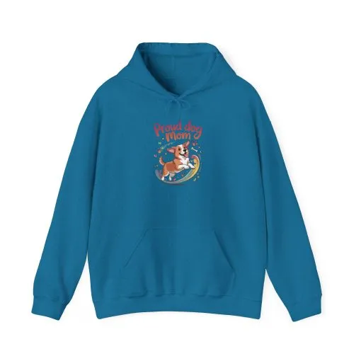 Proud Dog Mom Hoodie, Gift for Dog Owners, Dog Lover Apparel, Mother's Day Gift, Unisex Hooded Sweatshirt, Corgi Rainbow Print - Image 33