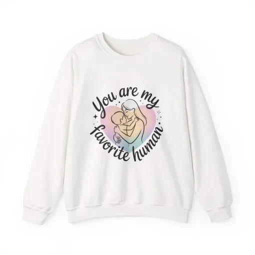 You Are My Favorite Human Mom Sweatshirt, Cute Pastel Heavy Blend Crewneck for Mothers Day, Cozy Gift for Moms, Mothers Day Gift - Image 4
