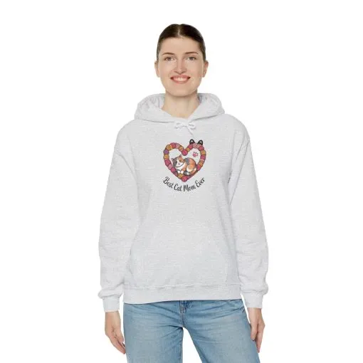 Best Cat Mom Ever Hoodie, Cozy Sweatshirt for Cat Lovers, Gift for Cat Moms, Feline Themed Apparel, Pet Lover Hoodie, Mother's Day Gift - Image 6