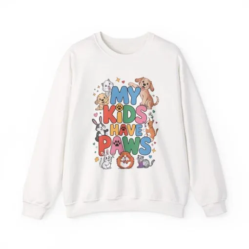 My Kids Have Paws Sweatshirt, Pet Lover Gift, Cute Animal Shirt, Cute Pet Mom Tee, Animal Parent T-Shirt, Gift for Animal Lovers - Image 37