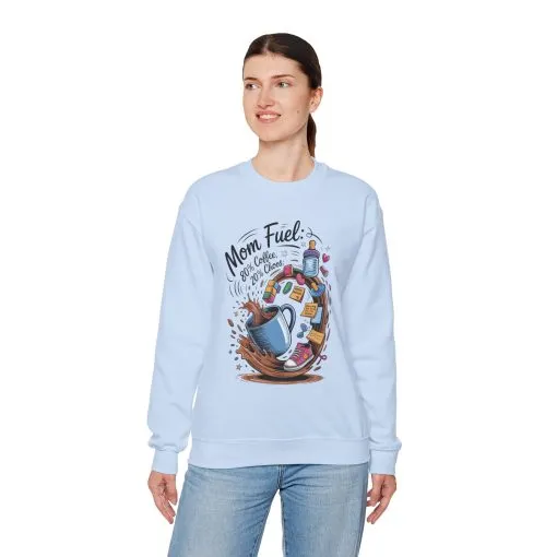 Mom Fuel Unisex Crewneck Sweatshirt, Perfect for Coffee Lovers, Gifts for Moms, Cozy Casual Wear, Funny Graphic Sweatshirt, Mother's Day - Image 4
