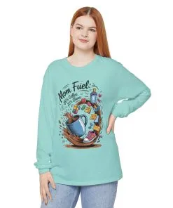 Mom Fuel Long Sleeve T-Shirt, Coffee Lovers Gift, Mother's Day Apparel, Cute Mom Shirt, Coffee Lover Mom Life Top, Coffee Lover's Tee