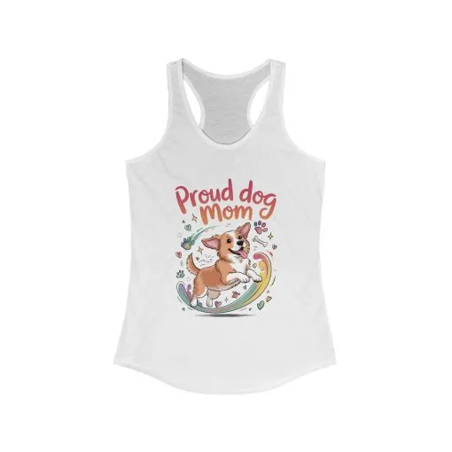 Proud Dog Mom Racerback Tank, Pet Lover Gift, Dog Owner Tee, Casual Workout Top, Funny Dog Mom Apparel, Summer Tank Top, Mothers Day Gift - Image 3