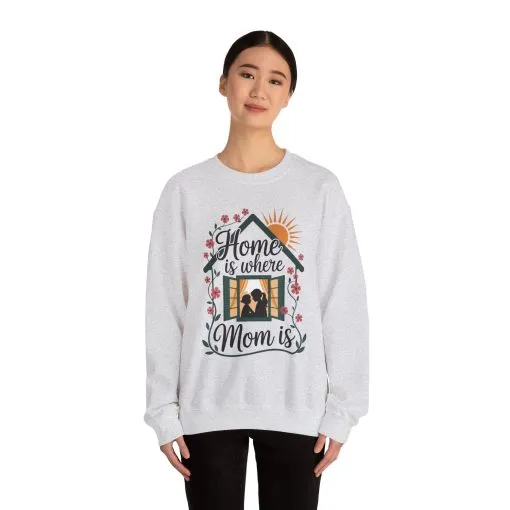 Home Is Where Mom Is Sweatshirt, Mother's Day Cotton Sweatshirt, Cute Family Gift for Mom, Sentimental Mom Gift, mother's day Gift - Image 8