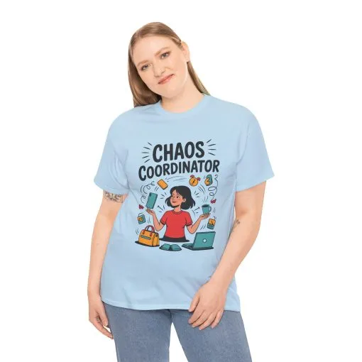 Chaos Coordinator Heavy Cotton Tee, Gift for Busy Moms, Mother's Day Gift, Funny Mom Life Shirt, Busy Life Humor T-Shirt - Image 21