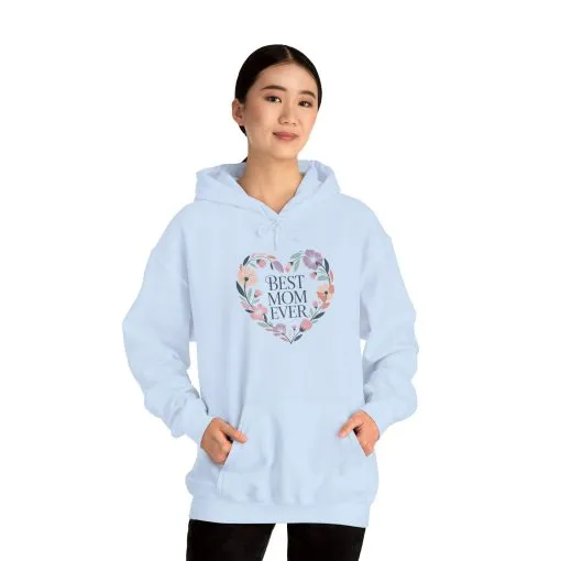 Floral Heart Mom Hoodie - Best Mom Ever Sweatshirt for Mother's Day, Gift for Mom, Cozy Sweatshirt for Women, Everyday Wear, New Mom Gift - Image 14