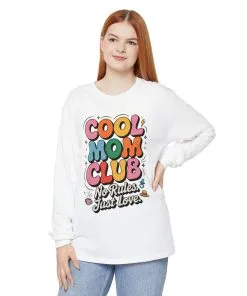 Cool Mom Club Long Sleeve T-Shirt, Funny Mom Tee, Gift for Moms, Mother's Day Gift, No Rules Just Love Quote Tee