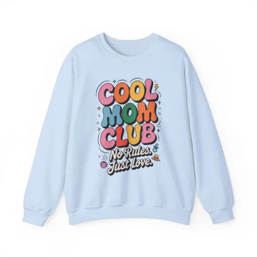 Cool Mom Club Sweatshirt, Gift for Moms, Mother's Day, No Rules Just Love, Retro Colorful Unisex Heavy Blend Crewneck - Image 13
